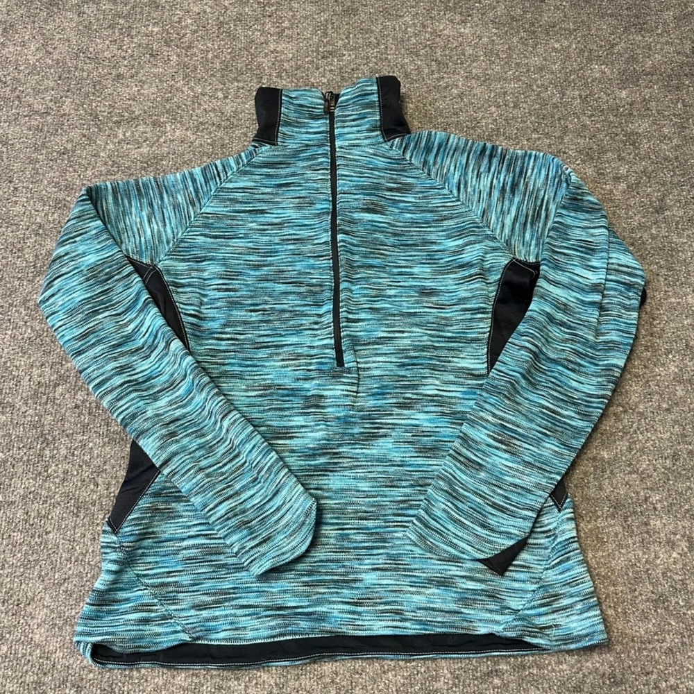 Columbia Pullover Womens Size M Blue Space Dye Quarter Zip Long Sleeve Athletic